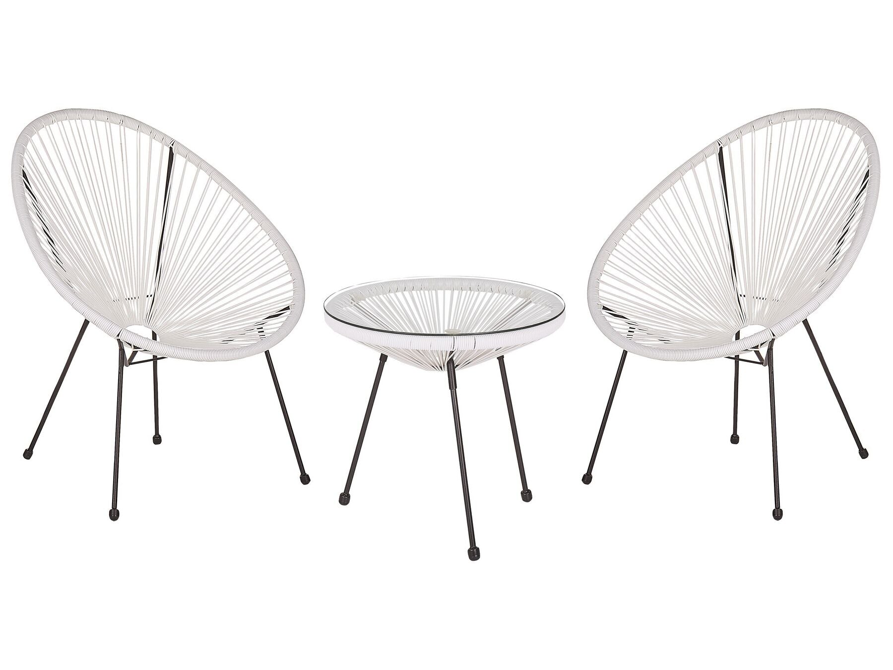 Bistro Set ACAPULCO II PE Rattan White