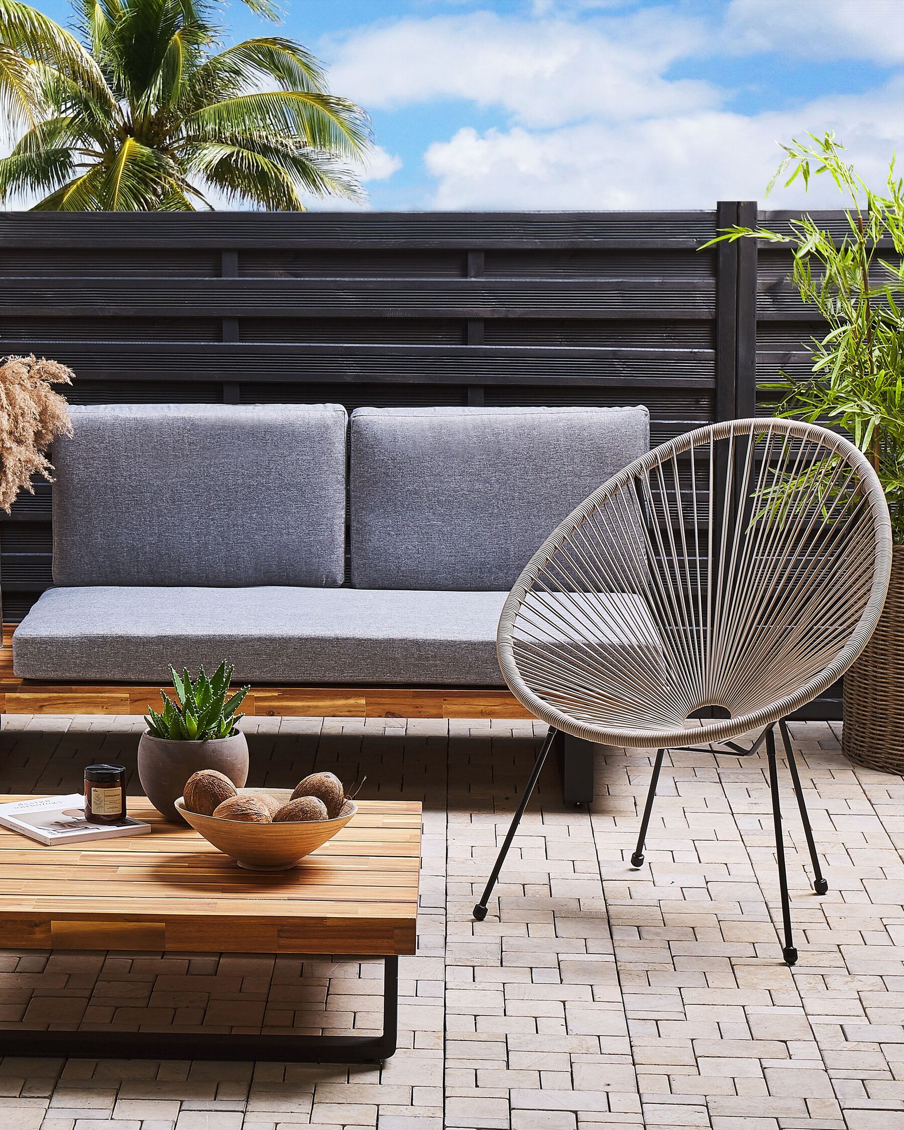 Garden Chair ACAPULCO II PE Rattan Light Grey