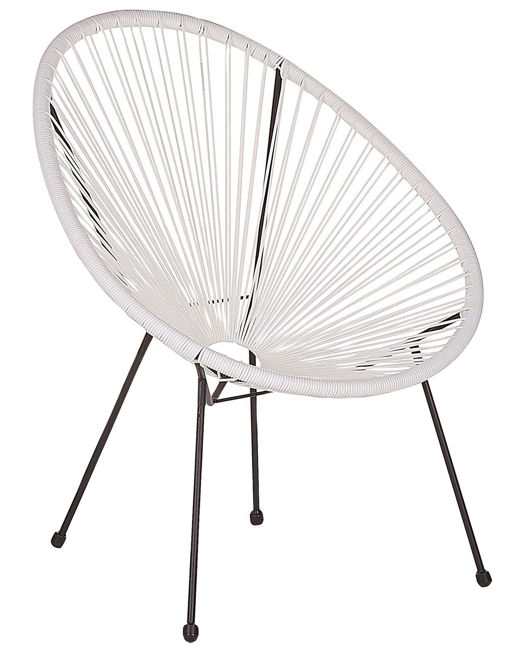 Set of 2 Garden Chairs ACAPULCO II PE Rattan White