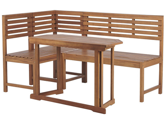 Balcony Dining Set 4 Seater TREIA Acacia Wood Brown
