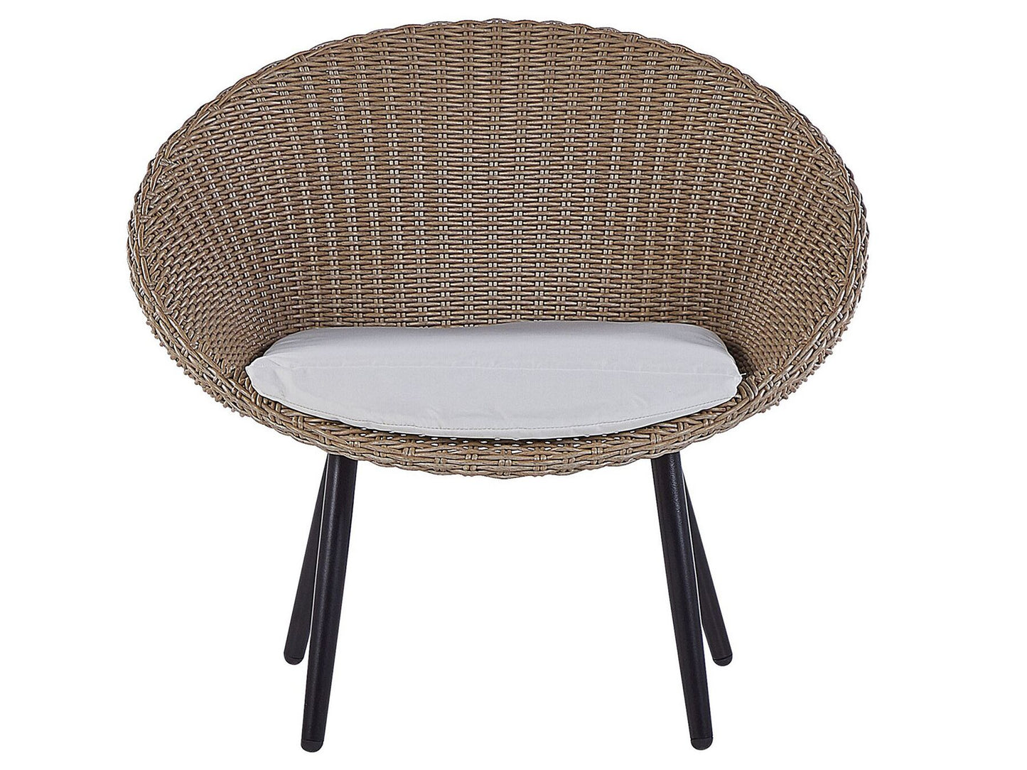 Bistro Set with Cushions ORTIGIA PE Rattan Light Beige Beige