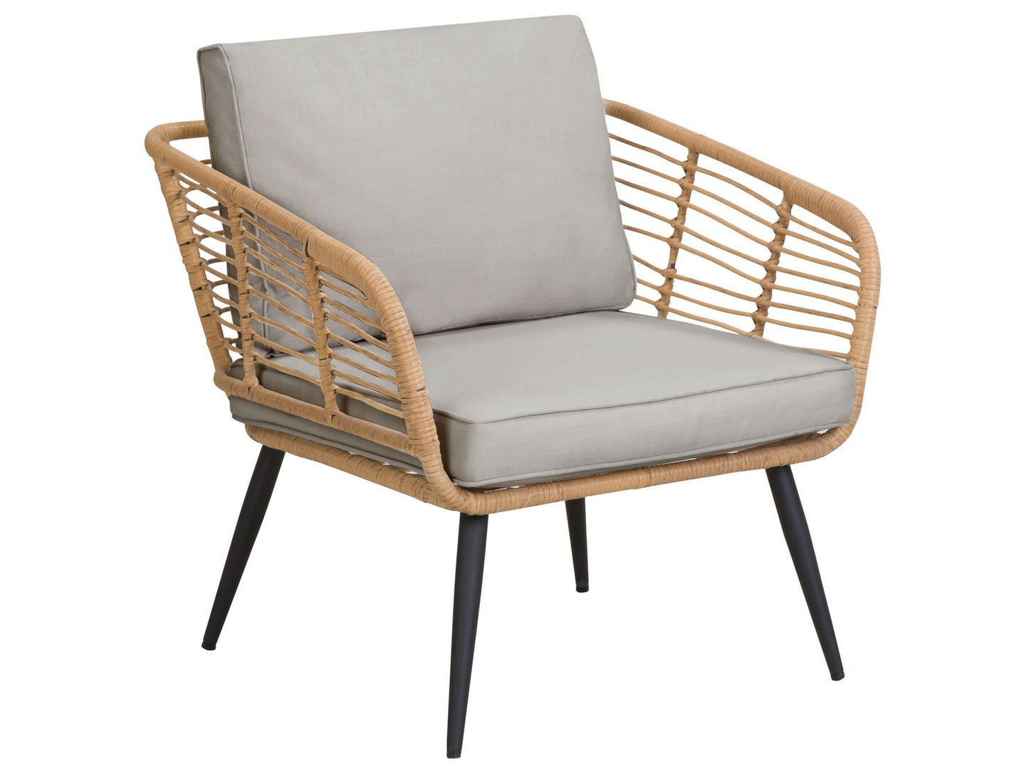 Garden Lounge Set with Table 4 Seater CORINTH II PE Rattan Natural