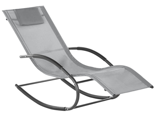 Steel Rocking Sun Lounger Light Grey CARANO II