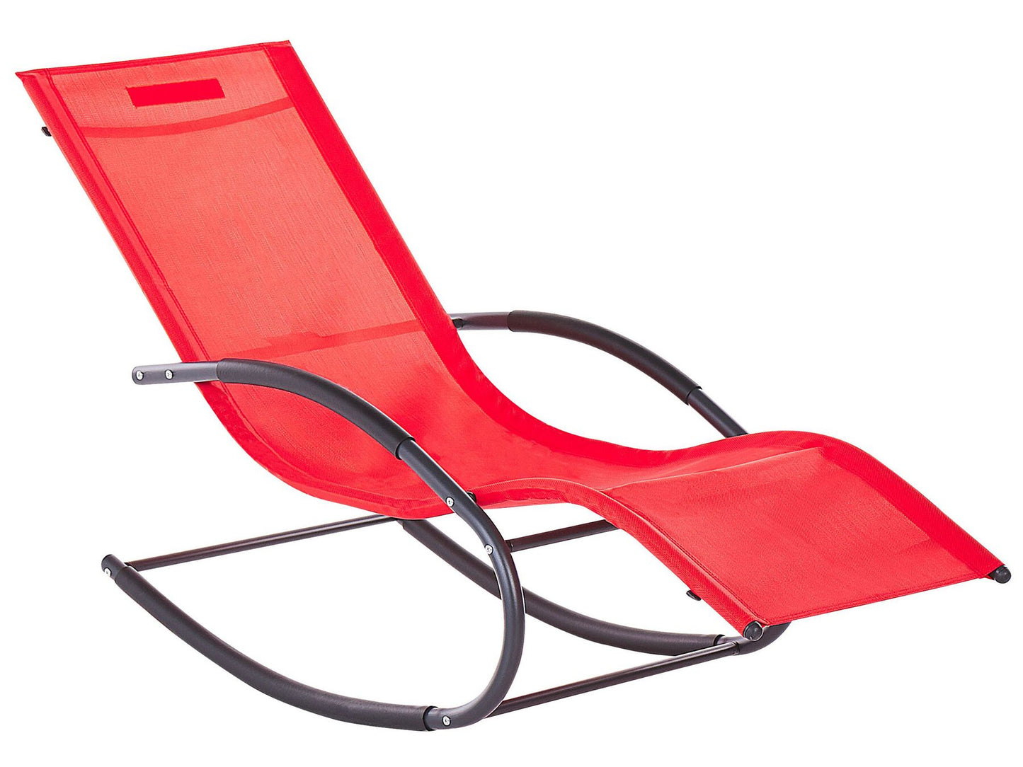 Steel Rocking Sun Lounger Red CARANO II