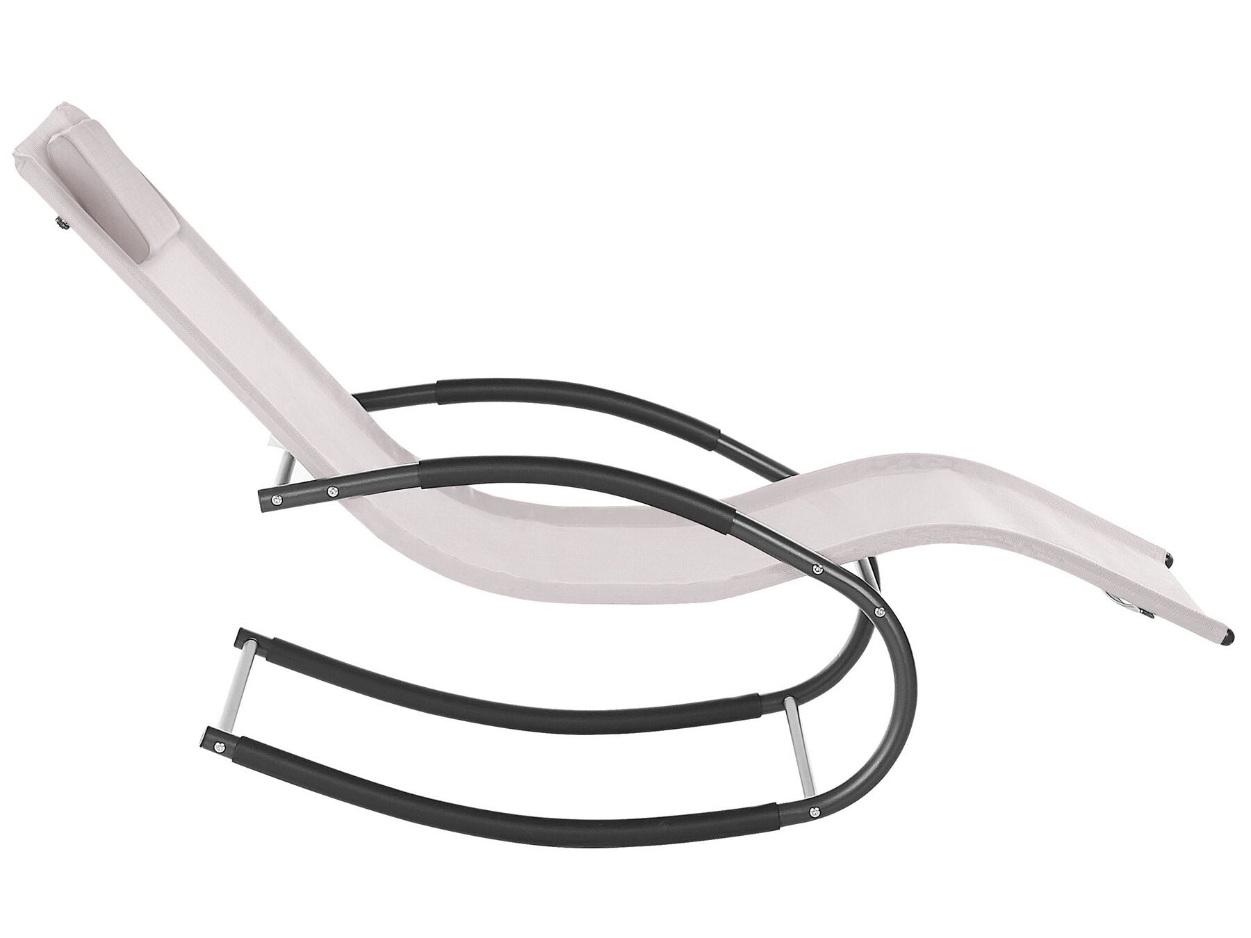 Steel Rocking Sun Lounger Beige CARANO II