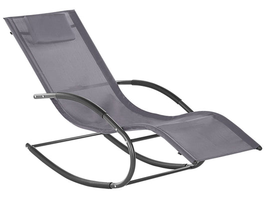 Steel Rocking Sun Lounger Grey CARANO II