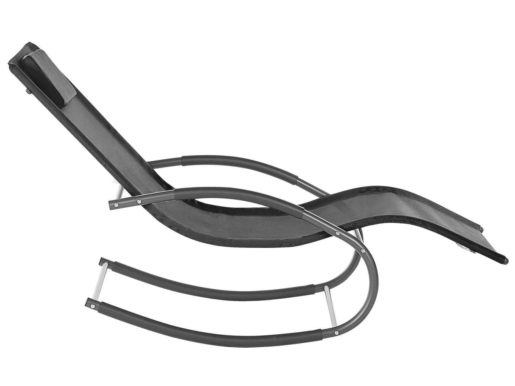 Steel Rocking Sun Lounger Black CARANO II