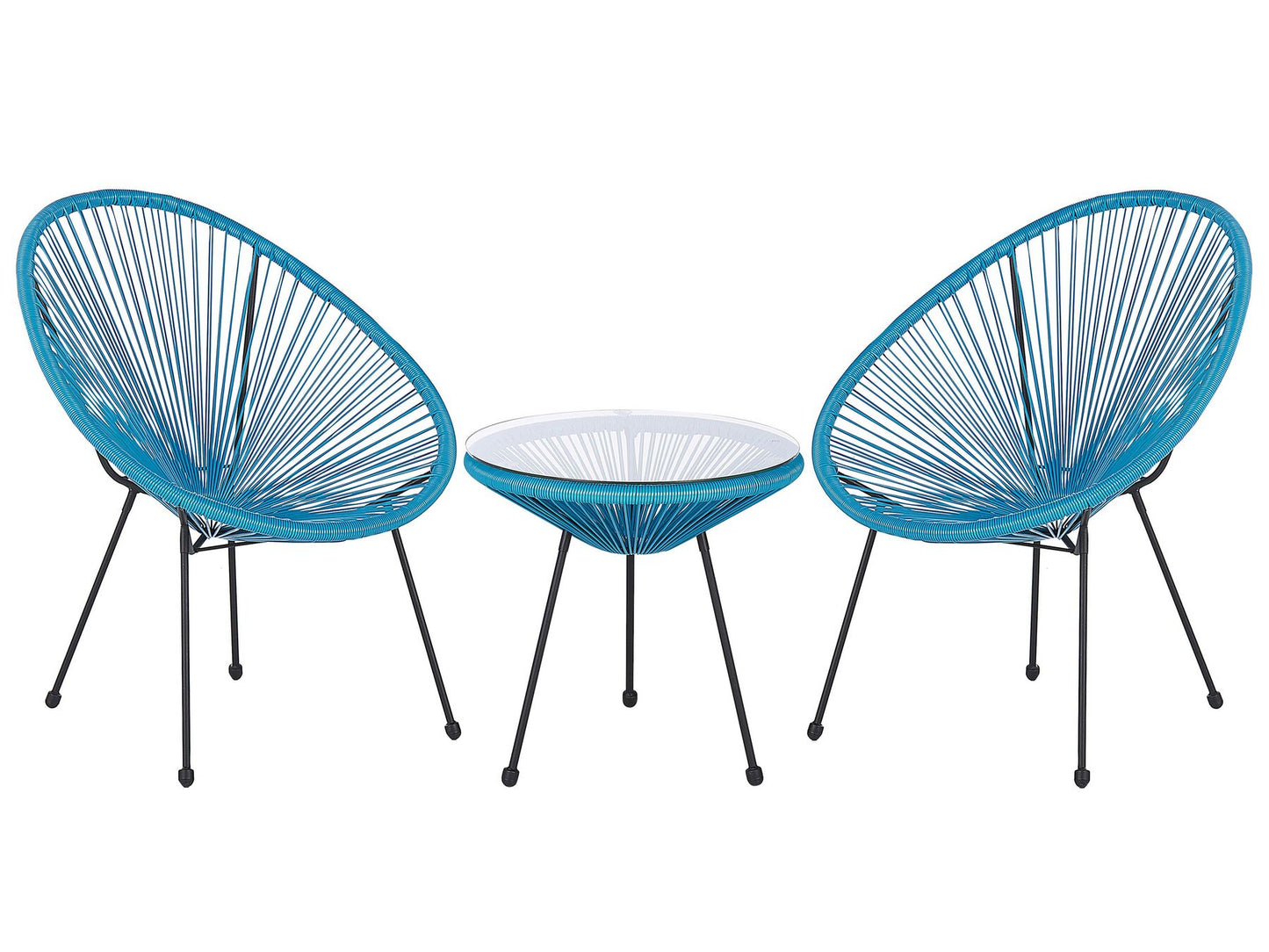 Bistro Set ACAPULCO II PE Rattan Blue