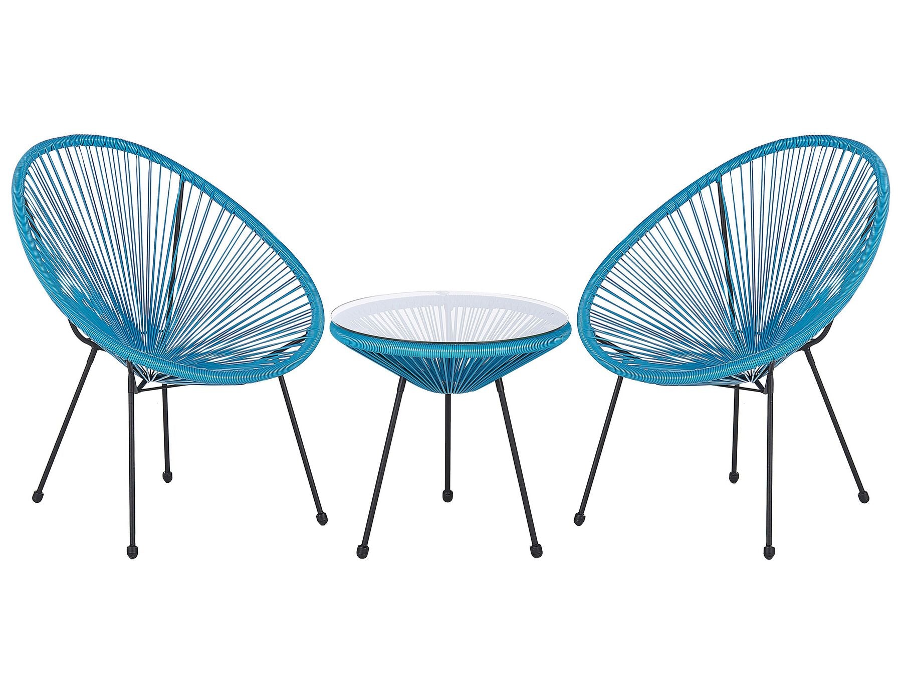 Bistro Set ACAPULCO II PE Rattan Blue