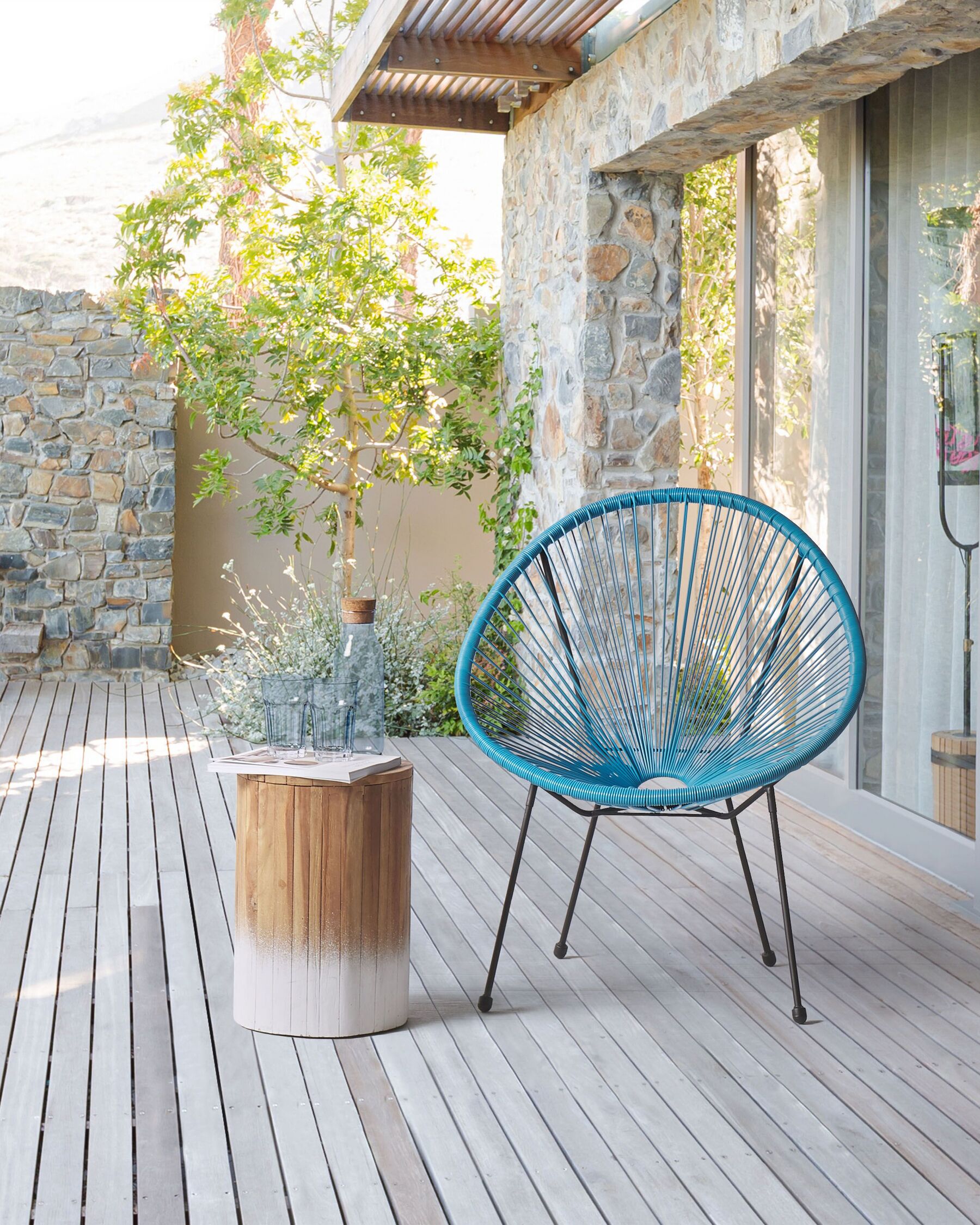 Garden Chair ACAPULCO II PE Rattan Blue