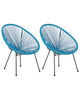 Set of 2 Garden Chairs PE Rattan Blue