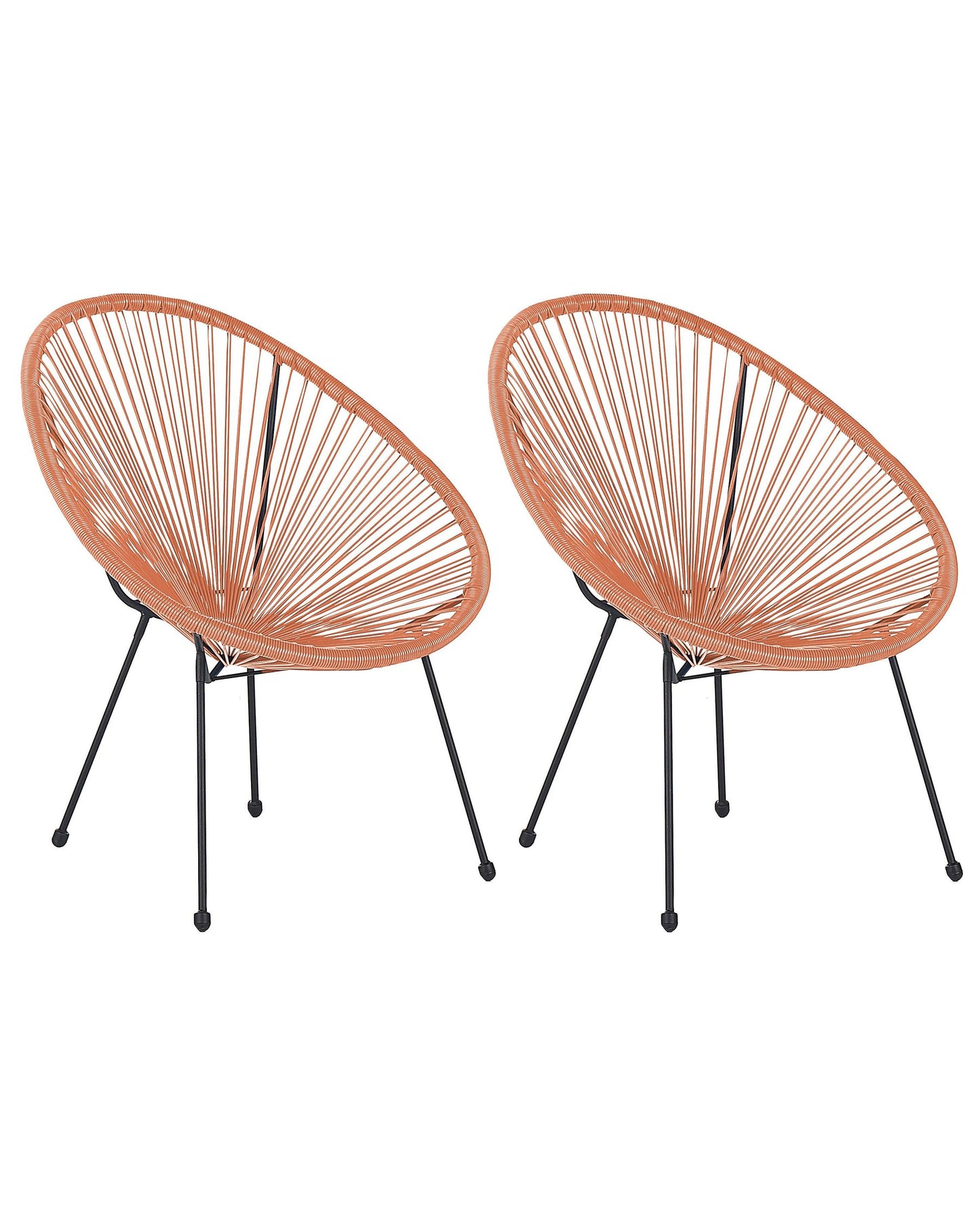 Set of 2 Garden Chairs ACAPULCO II PE Rattan Orange
