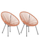 Set of 2 Garden Chairs PE Rattan Orange