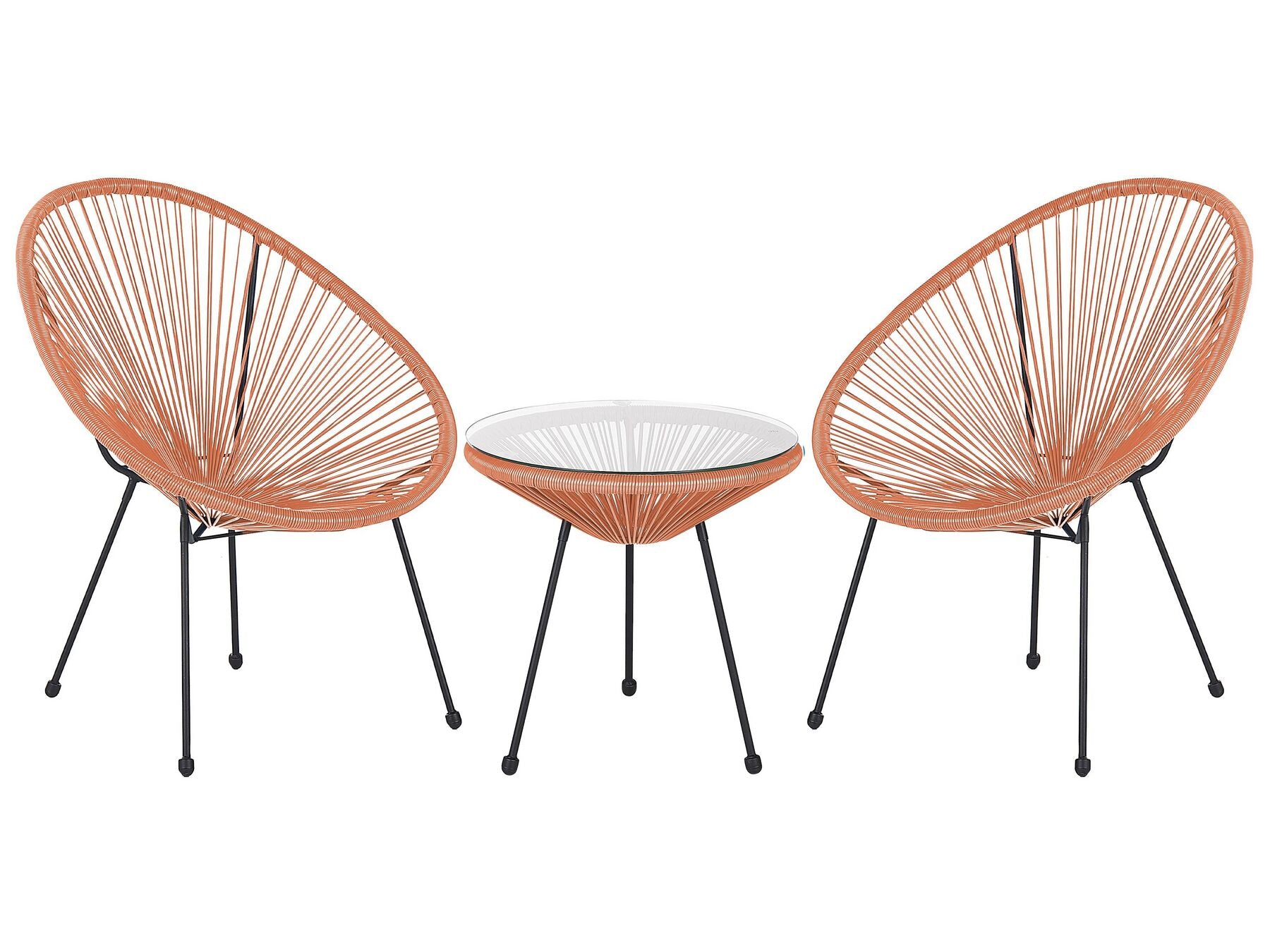 Bistro Set ACAPULCO II PE Rattan Orange