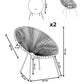 Set of 2 Garden Chairs ACAPULCO II PE Rattan Orange