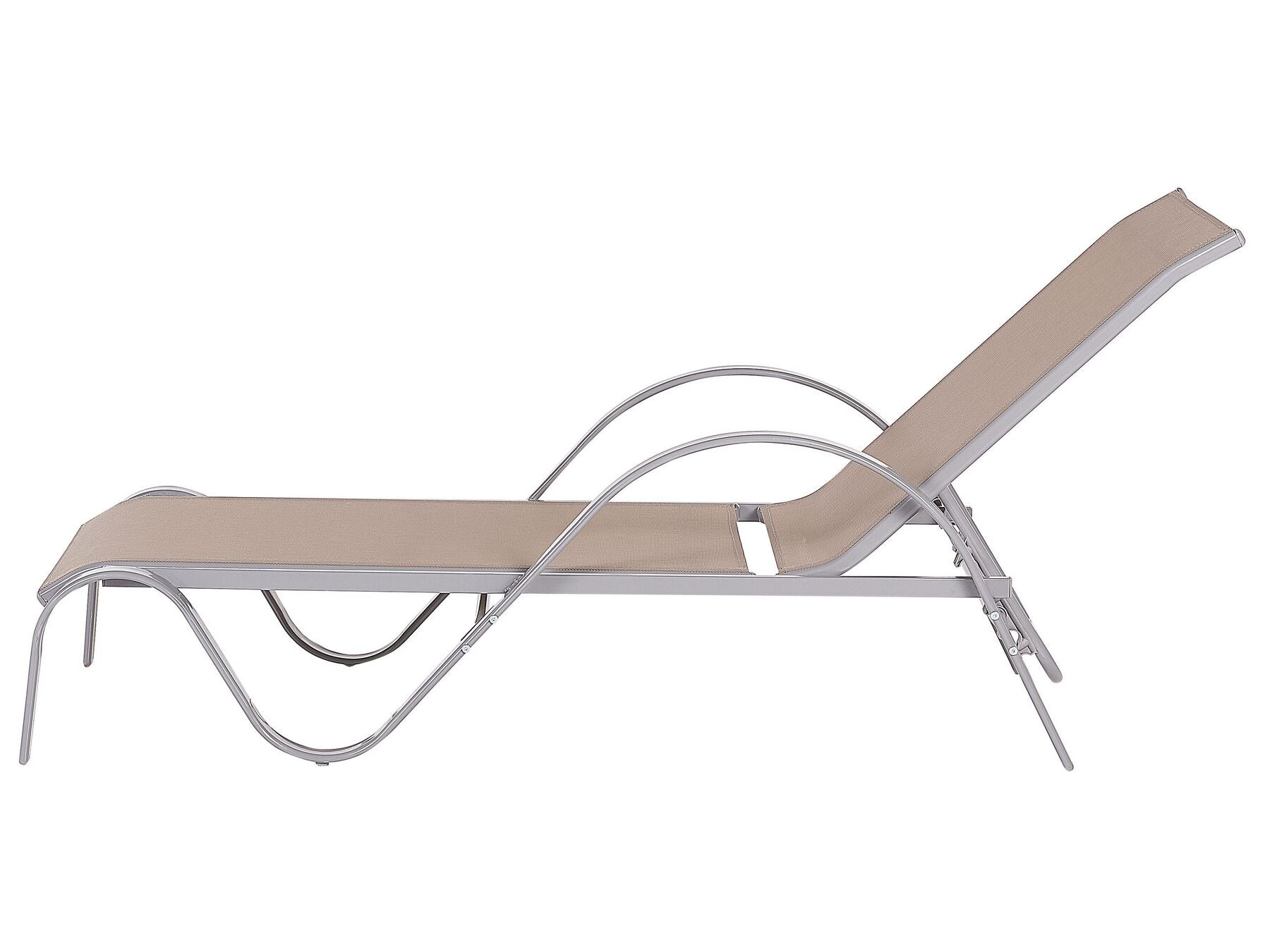 Steel Reclining Sun Lounger Light Brown PROCIDA
