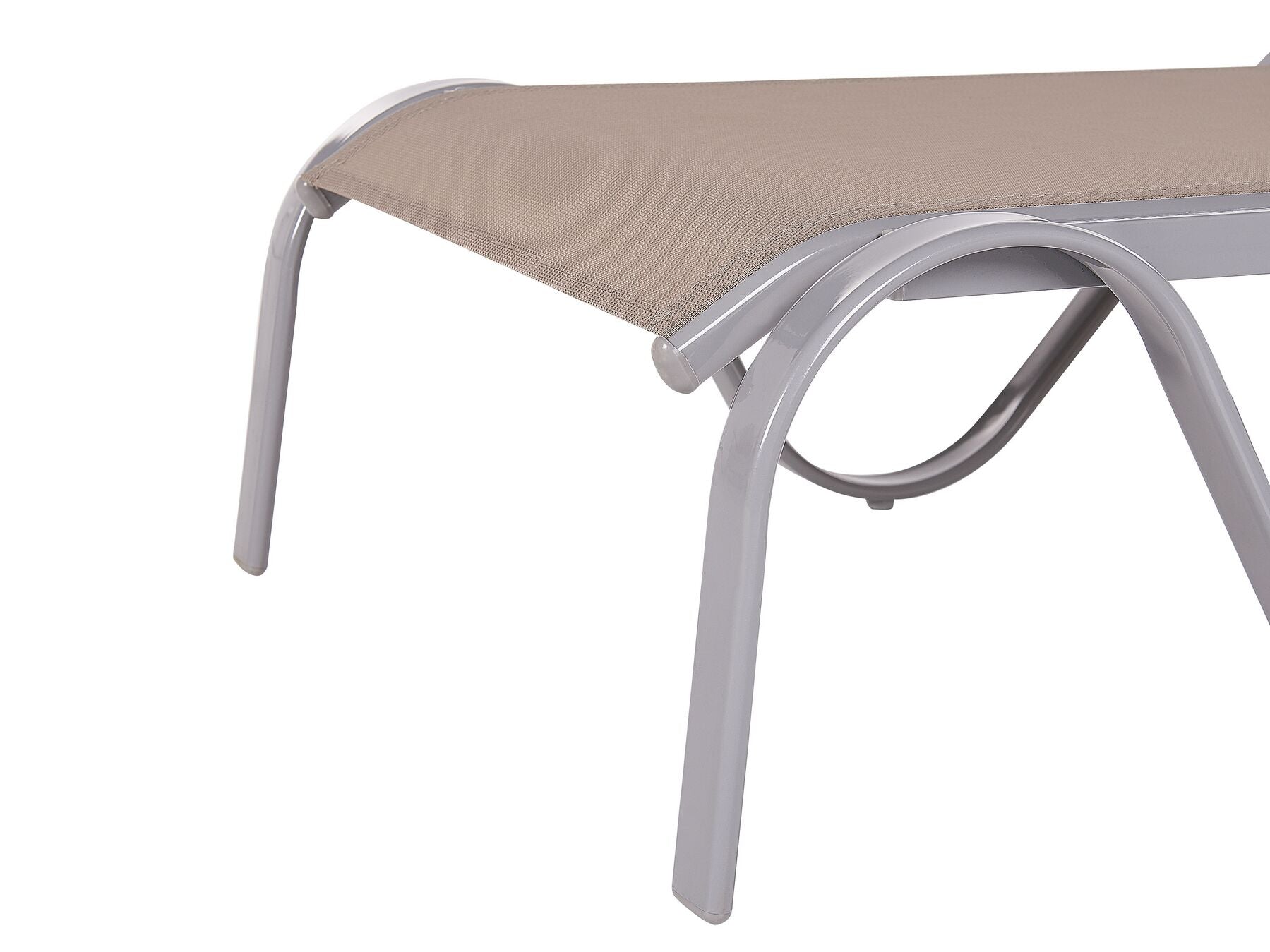 Steel Reclining Sun Lounger Light Brown PROCIDA