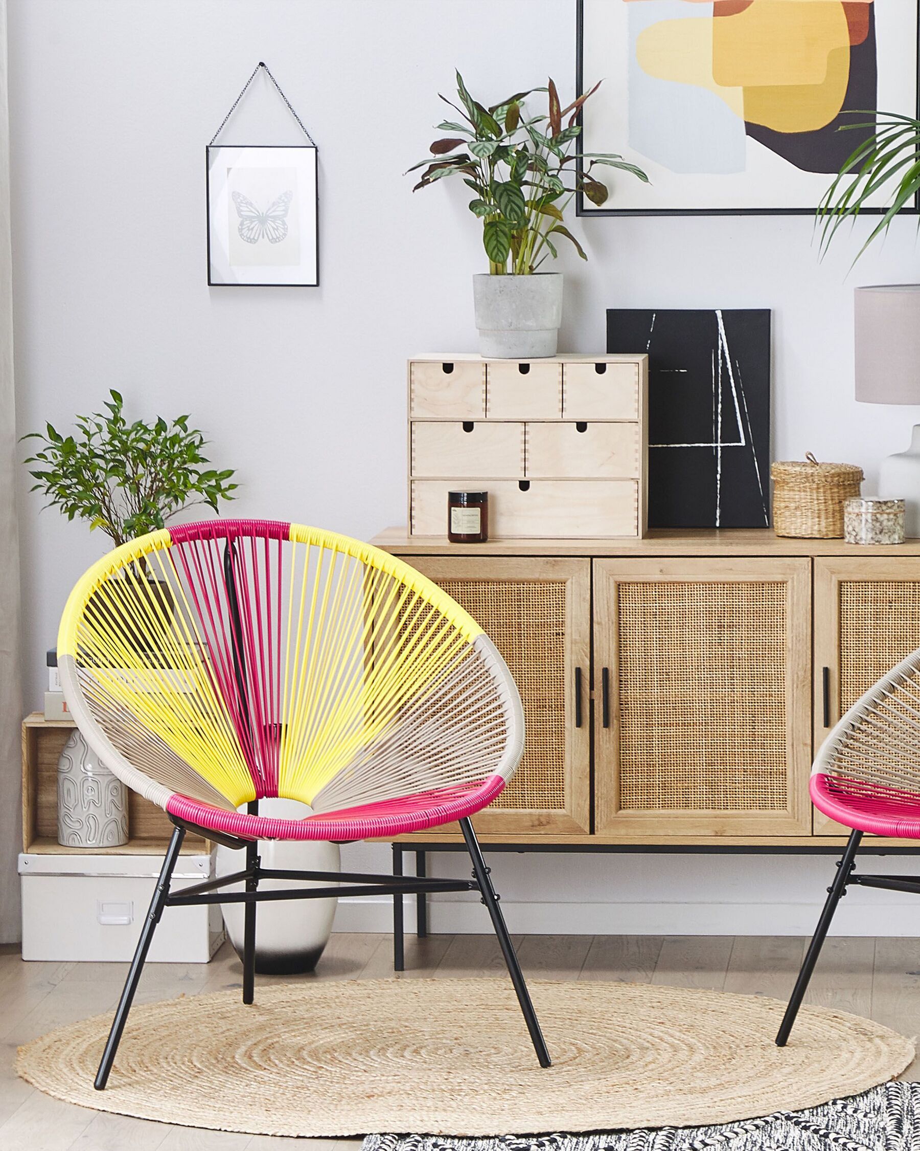 Set of 2 Garden Chairs ACAPULCO PE Rattan Yellow