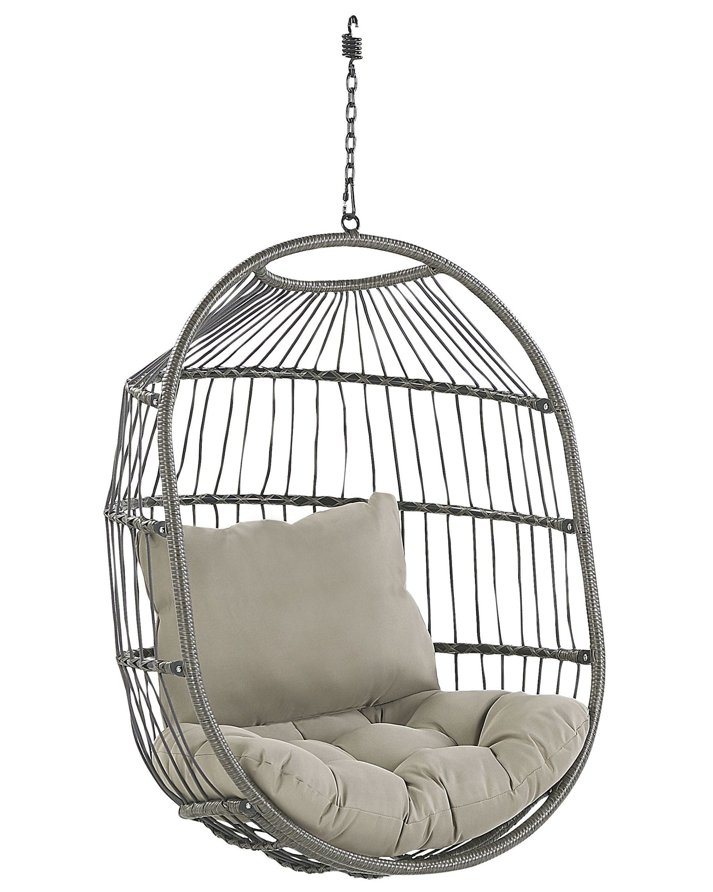 Hanging Chair with Stand ALBA PE Rattan Black