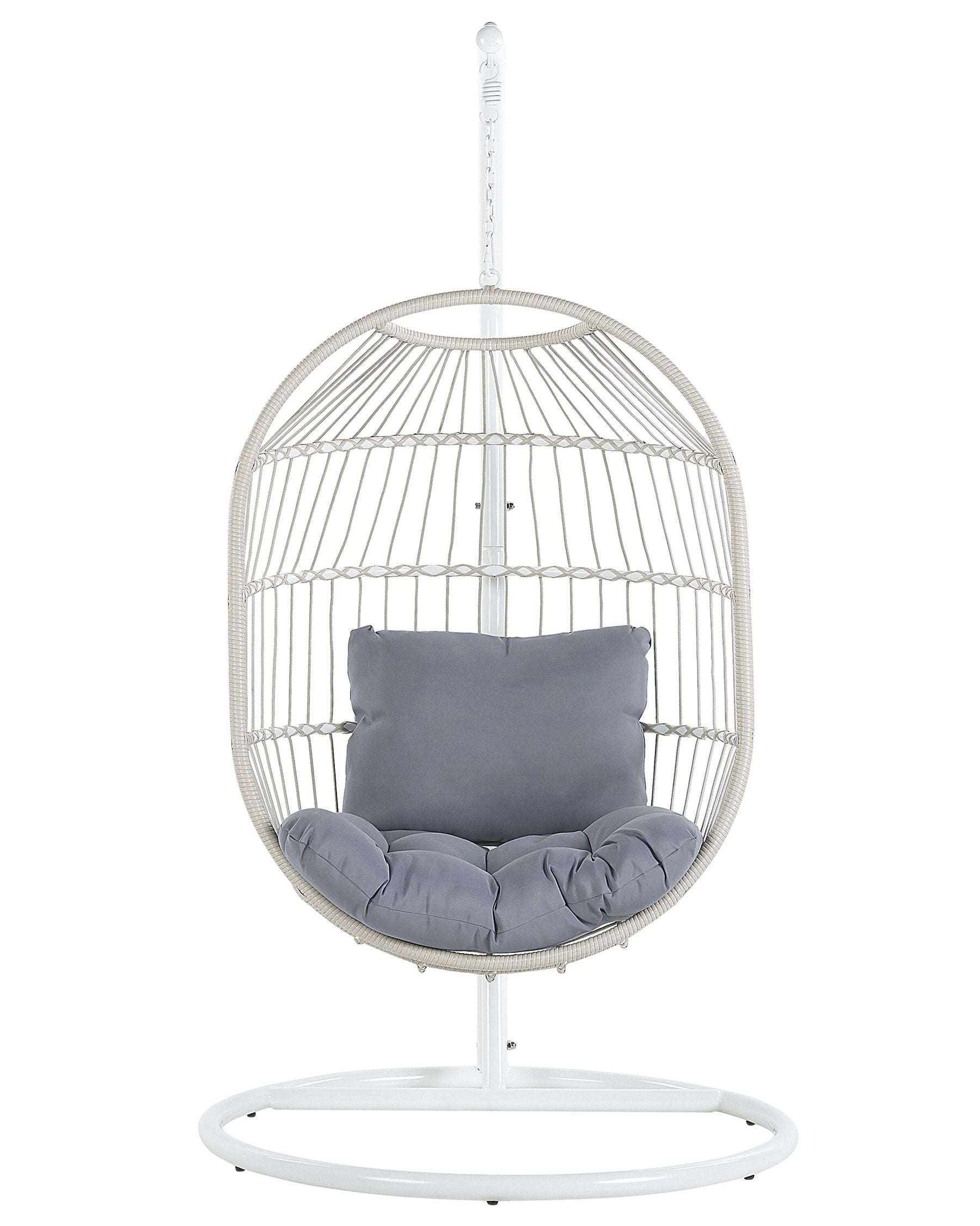 hanging chair with stand alba pe rattan white