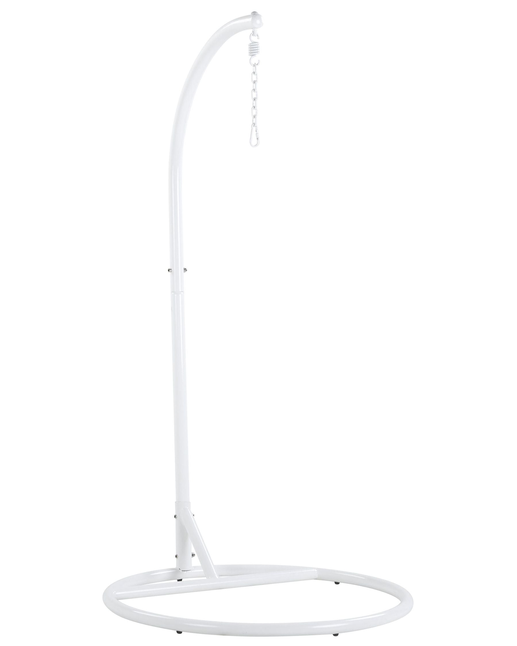 hanging chair with stand alba pe rattan white
