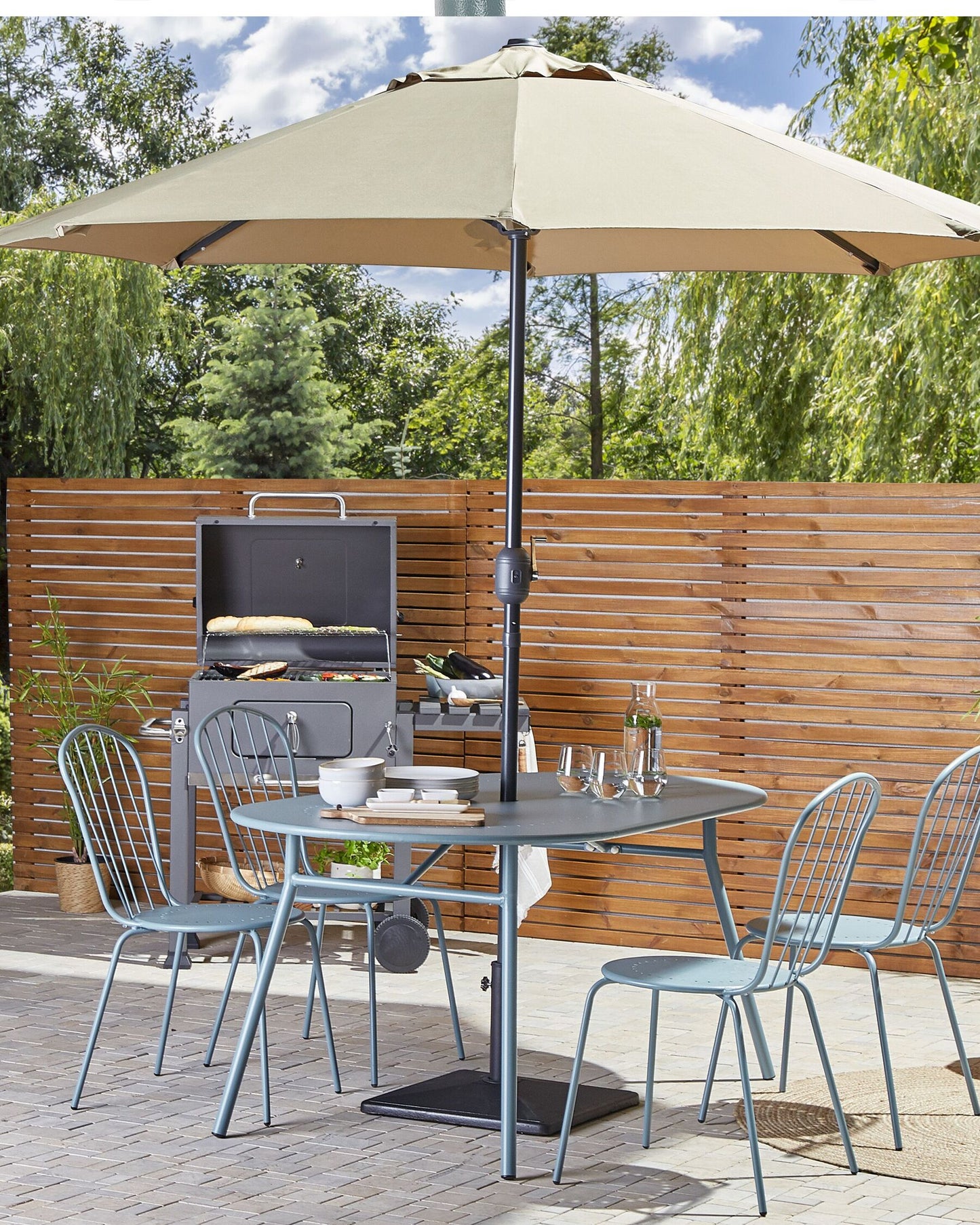 Set of 8 Chairs CALVI Metal Light Blue