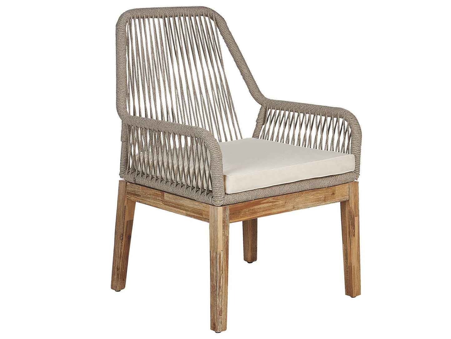 Garden Dining Set 4 Seater OLBIA with Cushions Concrete Beige