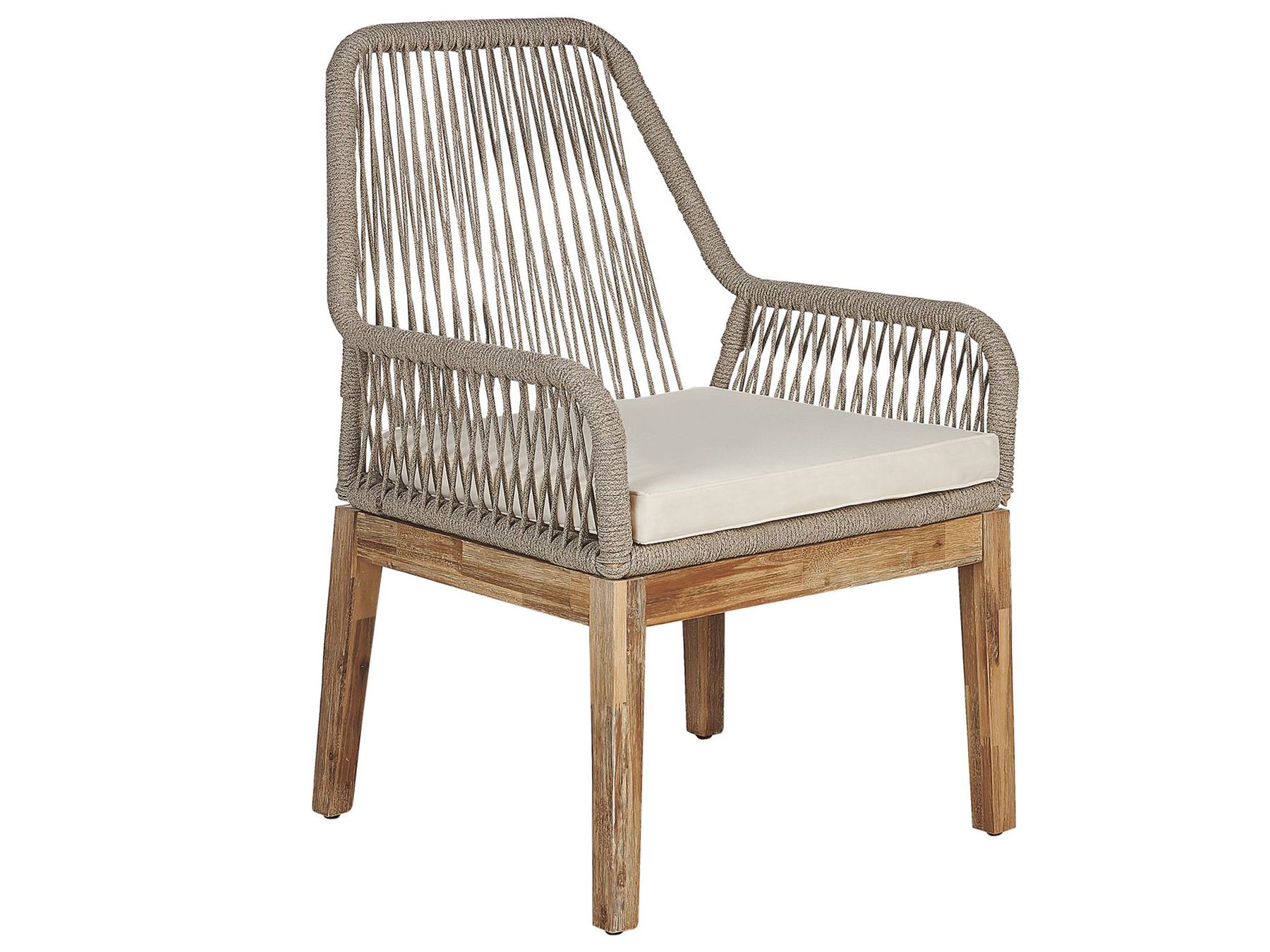 Garden Dining Set 4 Seater OLBIA with Cushions Concrete Beige