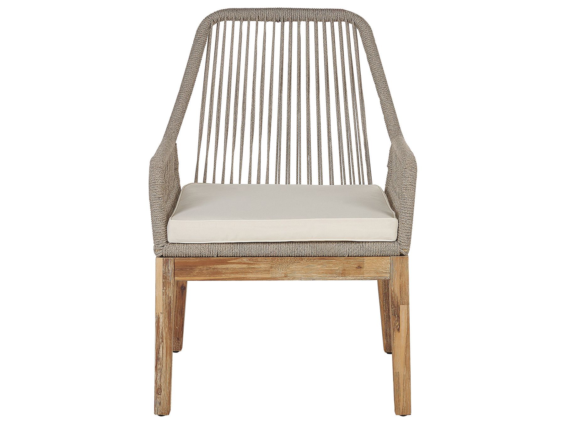 Garden Dining Set 4 Seater OLBIA with Cushions Concrete Beige