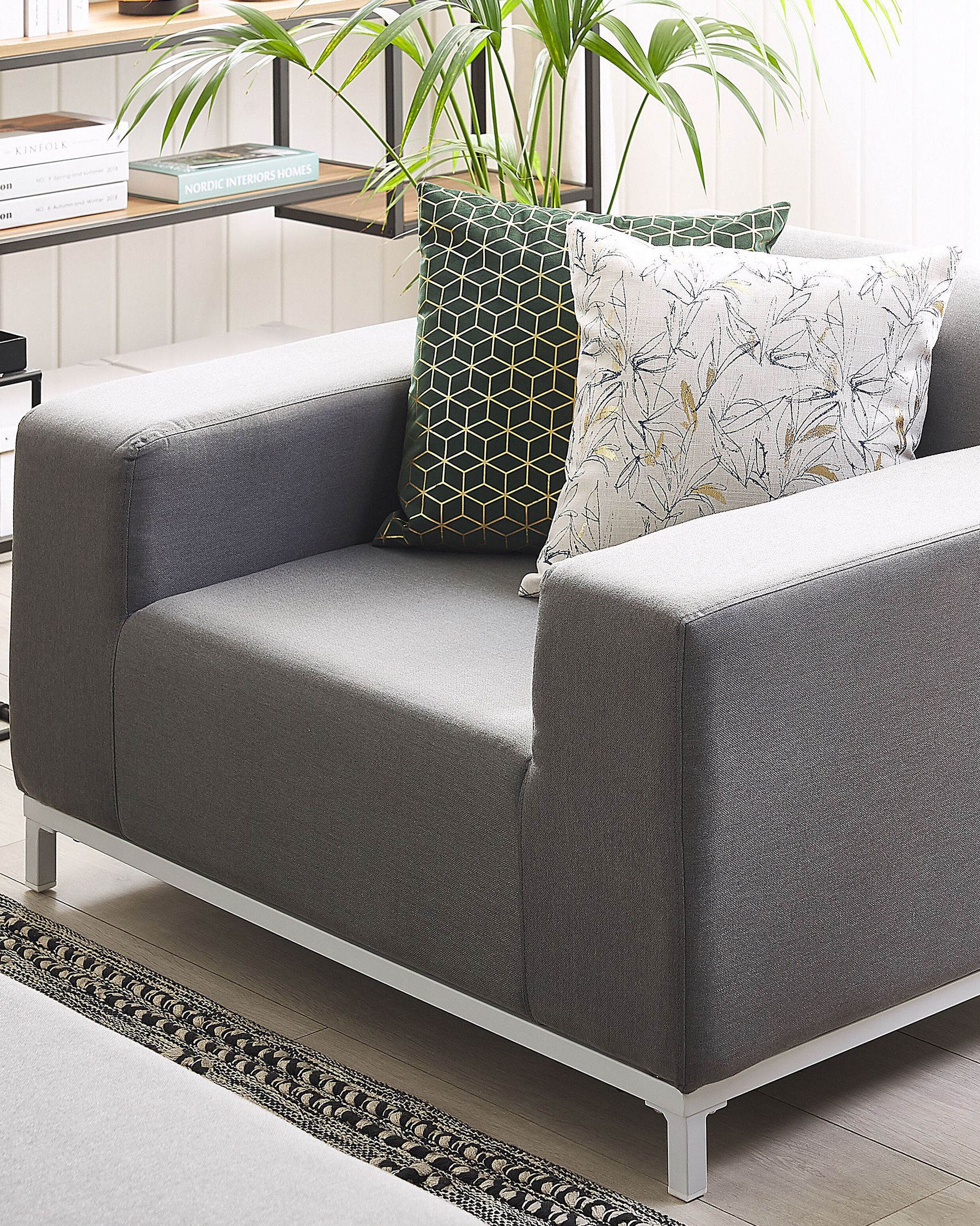 Set of 2 Garden Armchairs ROVIGO Fabric Grey
