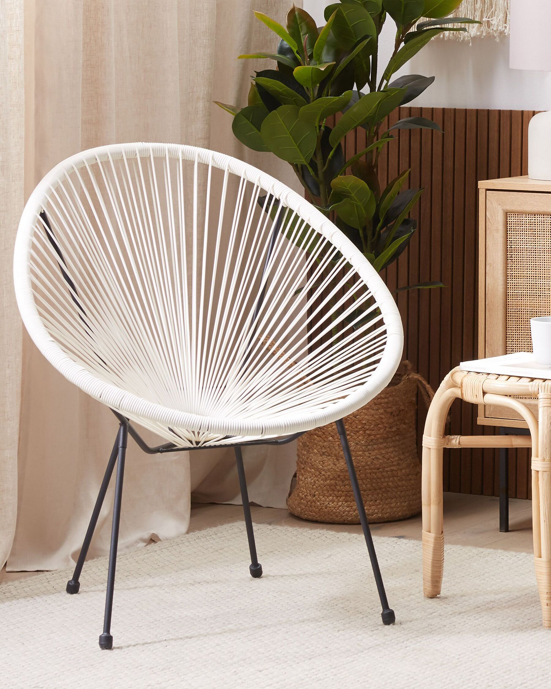 Garden Chair ACAPULCO II PE Rattan White