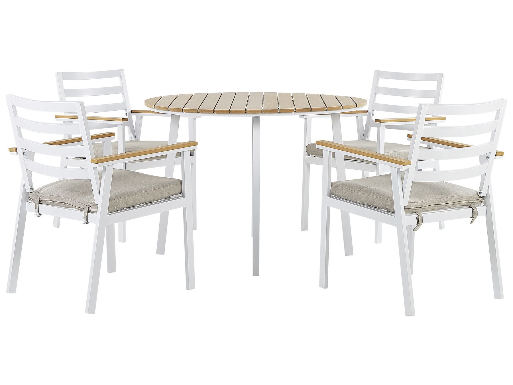 Garden Dining Set 4 Seater CAVOLI with Cushions Metal Beige