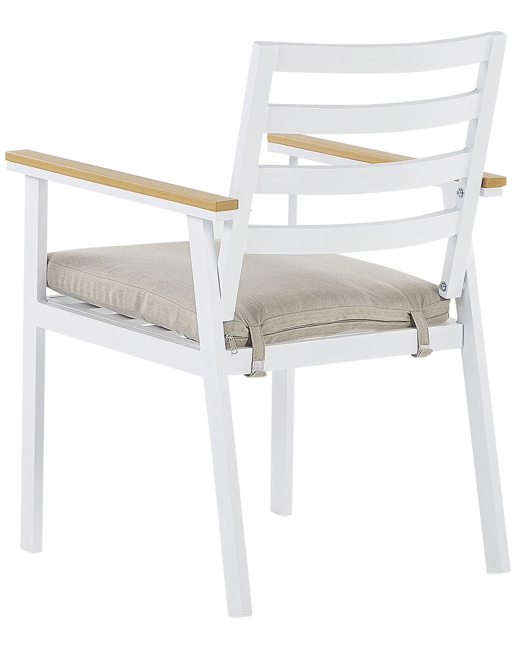 Set of 4 Garden Chairs with Cushions CAVOLI Metal Beige