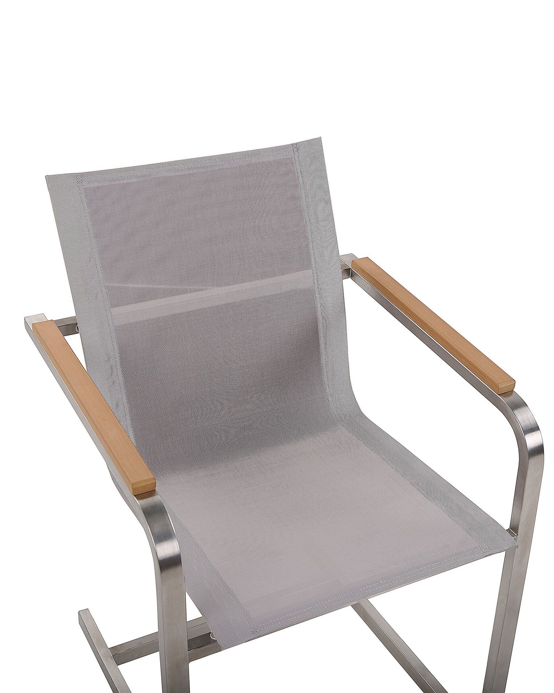 Set of 4 Garden Chairs COSOLETO Stainless Steel Beige