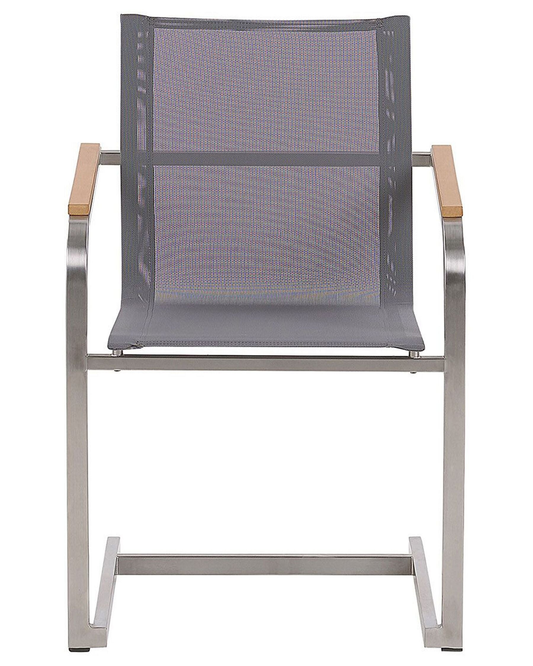 Set of 4 Garden Chairs COSOLETO Stainless Steel Grey