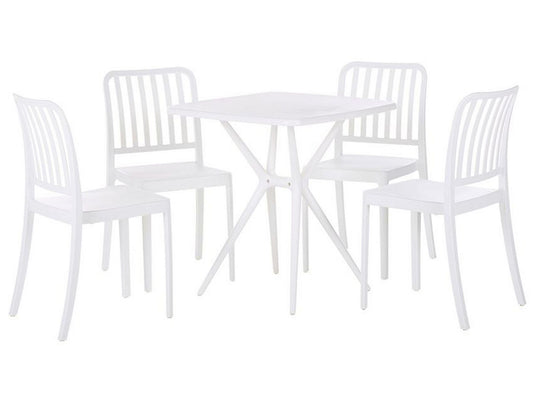 Garden Dining Set 4 Seater SERSALE White