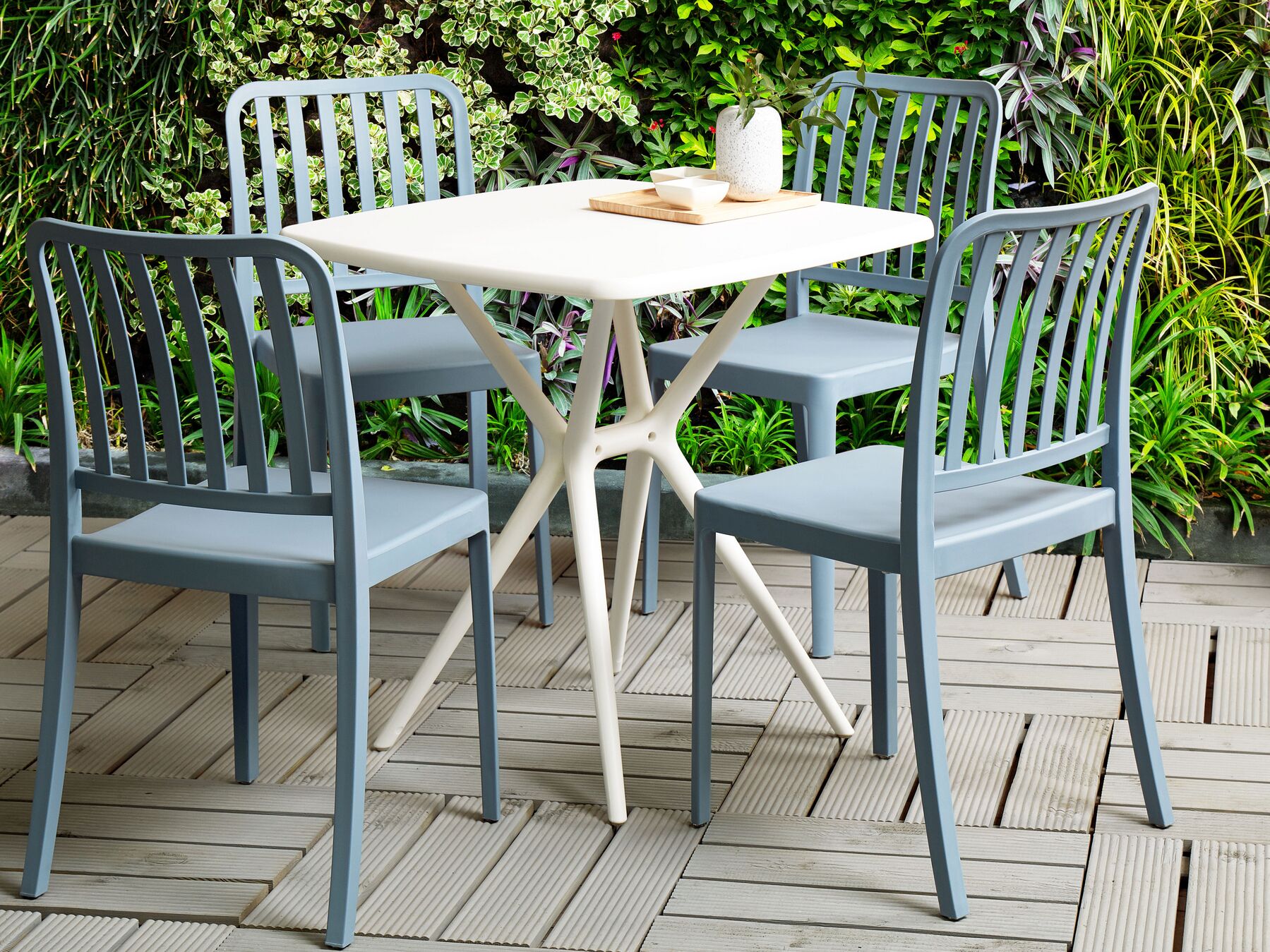 Garden Dining Set 4 Seater SERSALE Blue