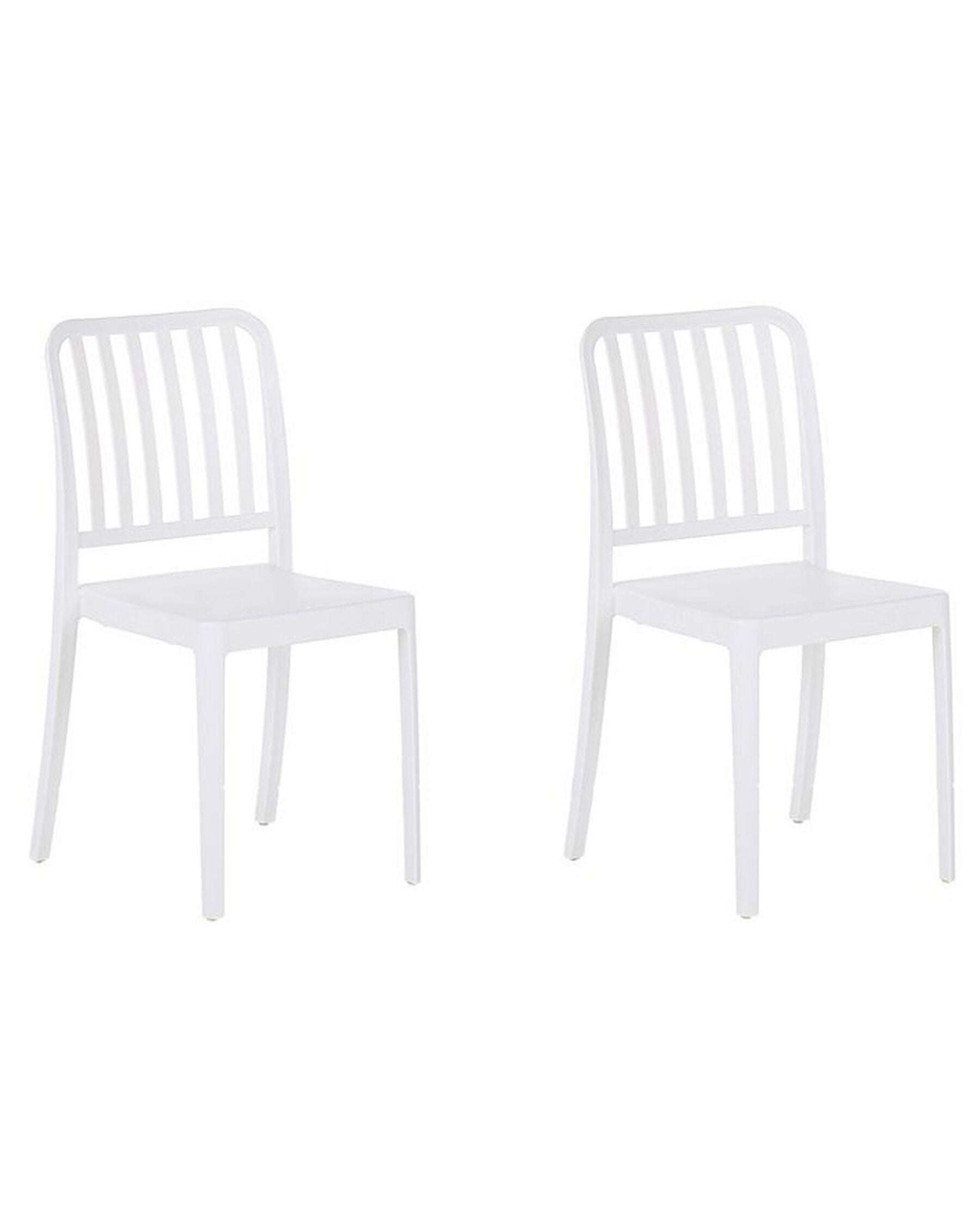 Set of 2 Garden Chairs SERSALE Synthetic Material White