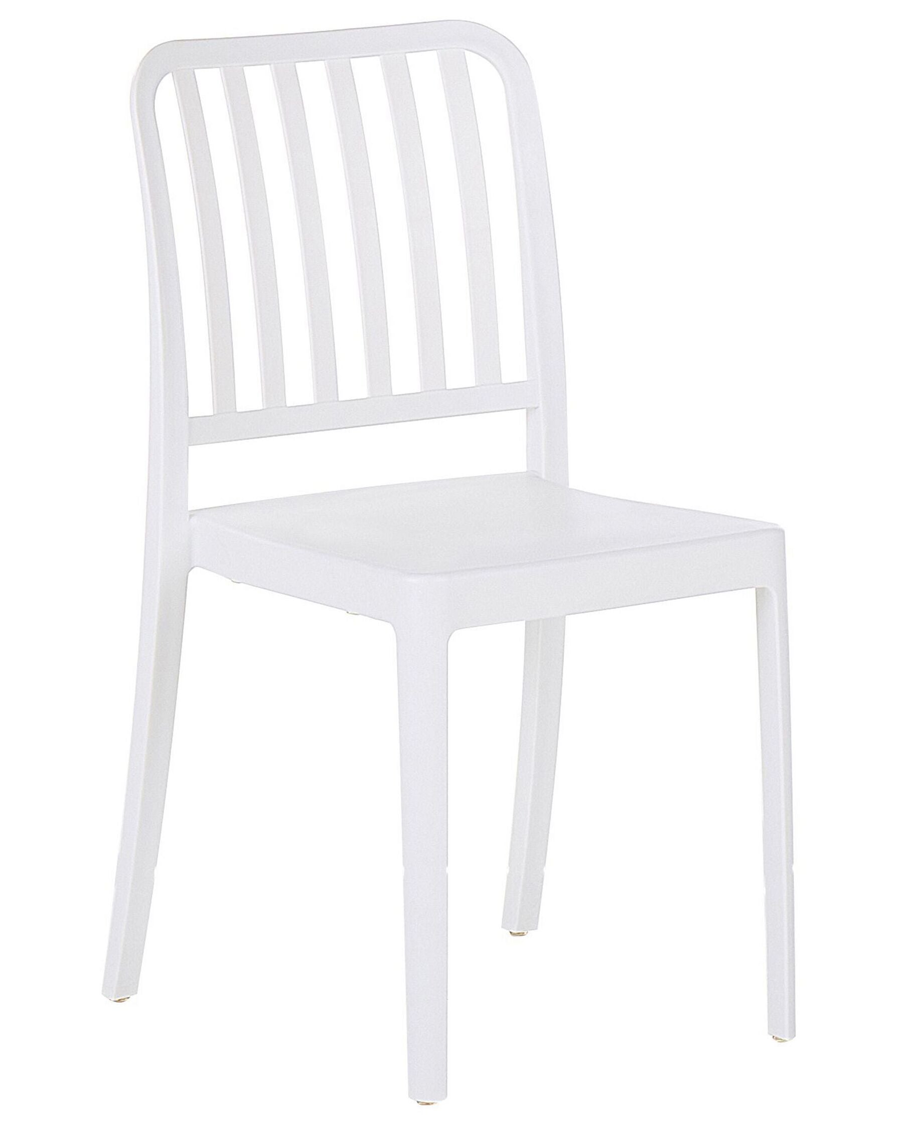 Set of 2 Garden Chairs SERSALE Synthetic Material White