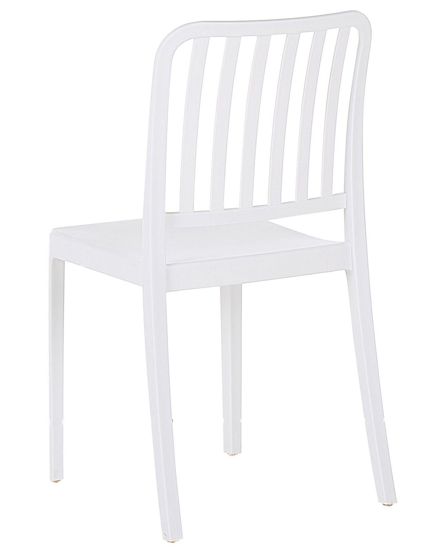 Set of 2 Garden Chairs SERSALE Synthetic Material White