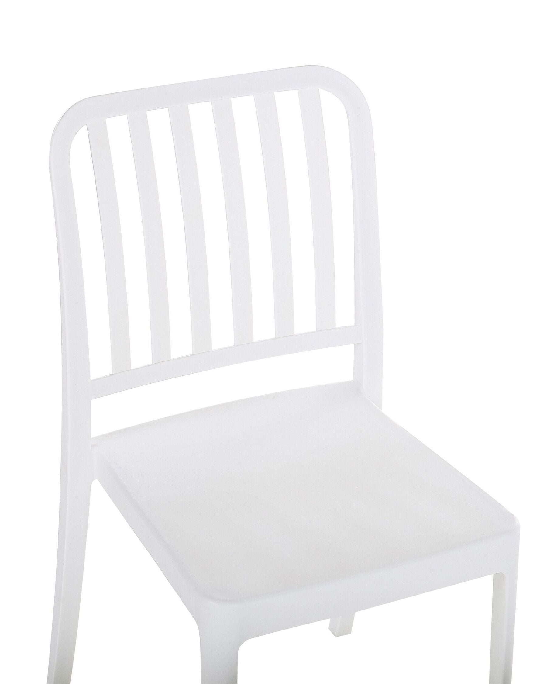 Set of 2 Garden Chairs SERSALE Synthetic Material White