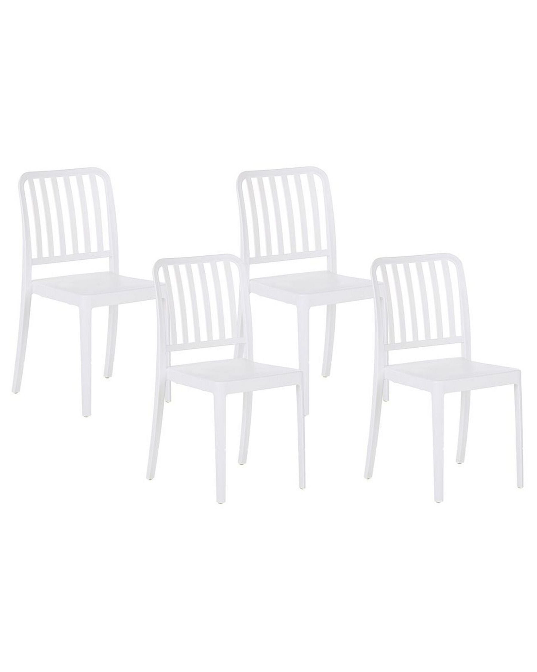 Set of 4 Garden Chairs SERSALE Synthetic Material White