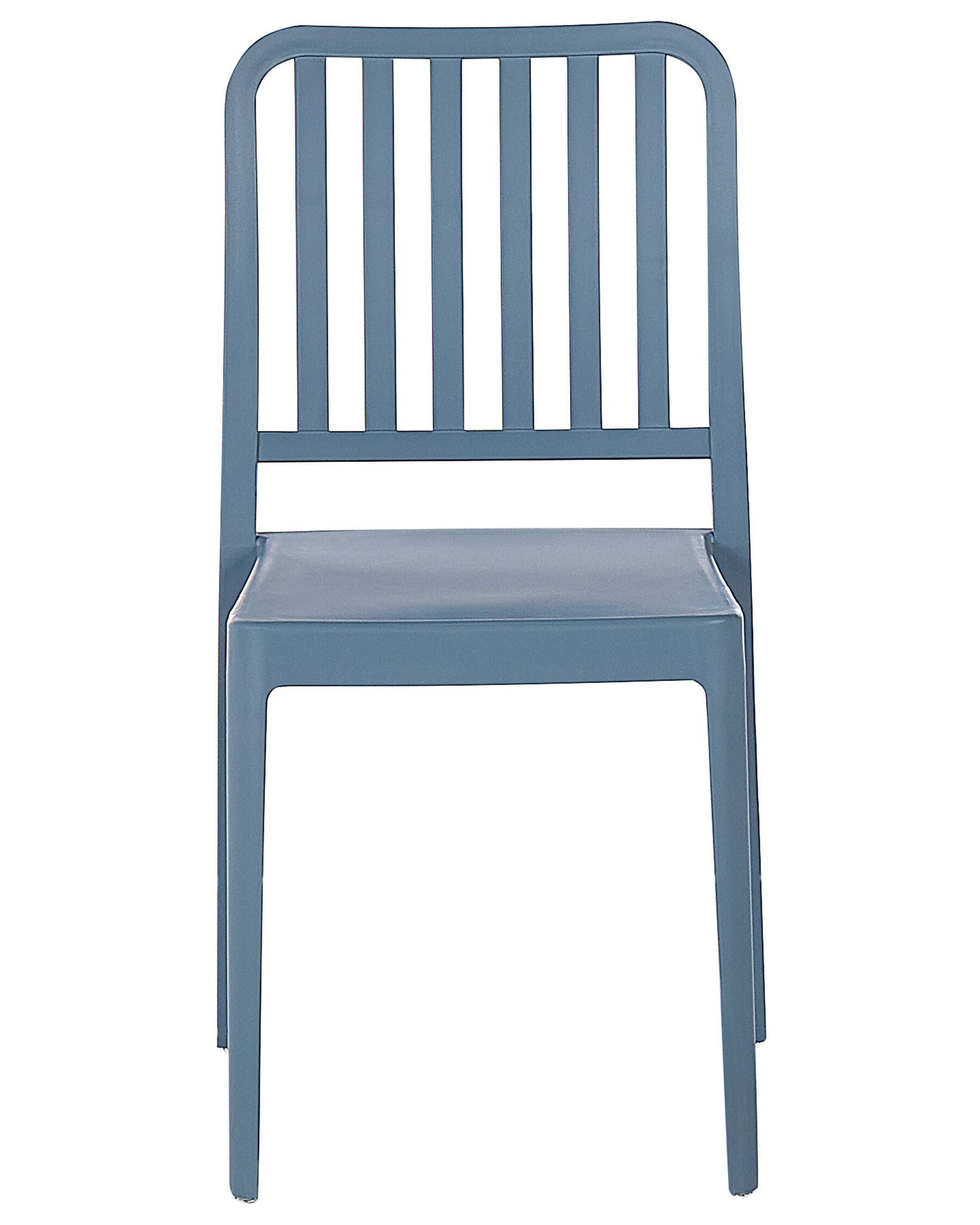 Set of 2 Garden Chairs SERSALE Synthetic Material Blue