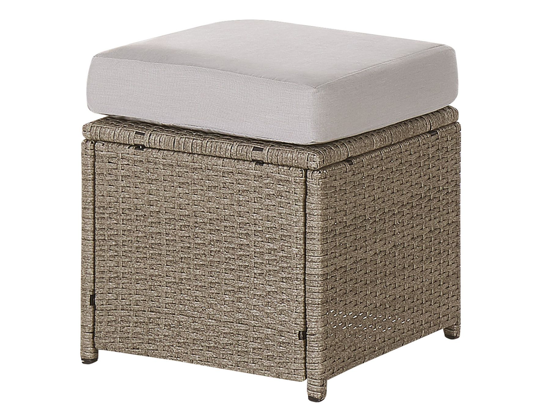Garden Lounge Set with Table and Ottoman 5 Seater BARDI with Cushions PE Rattan Taupe