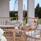Garden Lounge Set with Table 4 Seater BRINDISI Rattan Natural