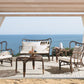 Garden Lounge Set with Table 4 Seater BRINDISI Rattan Dark Brown