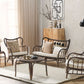 Garden Lounge Set with Table 4 Seater BRINDISI Rattan Dark Brown