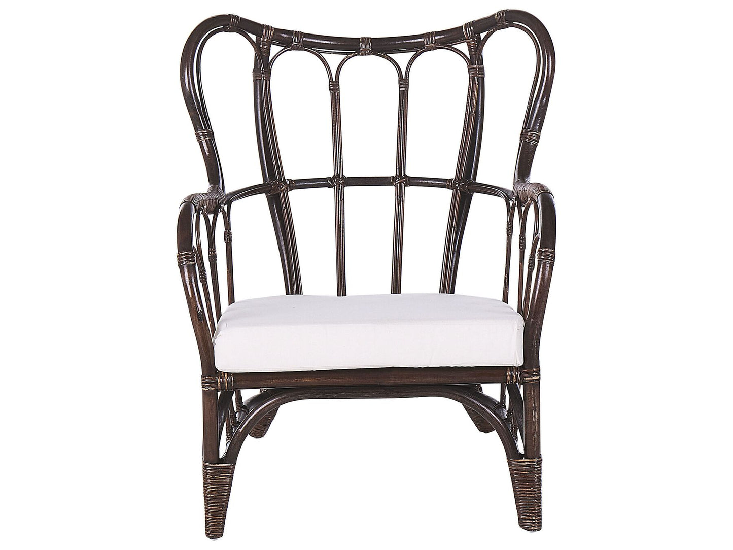 Garden Lounge Set with Table 4 Seater BRINDISI Rattan Dark Brown