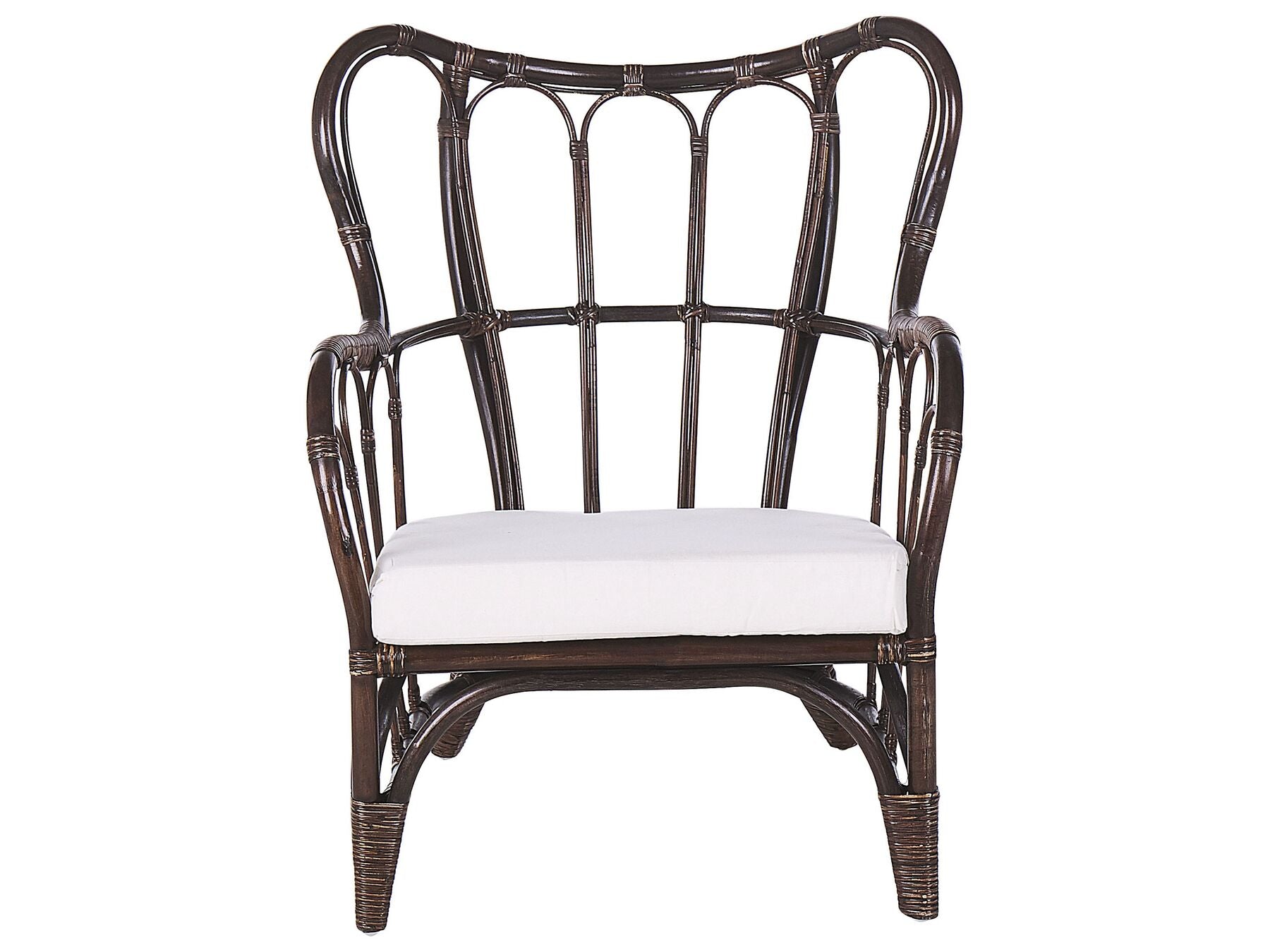 Garden Lounge Set with Table 4 Seater BRINDISI Rattan Dark Brown