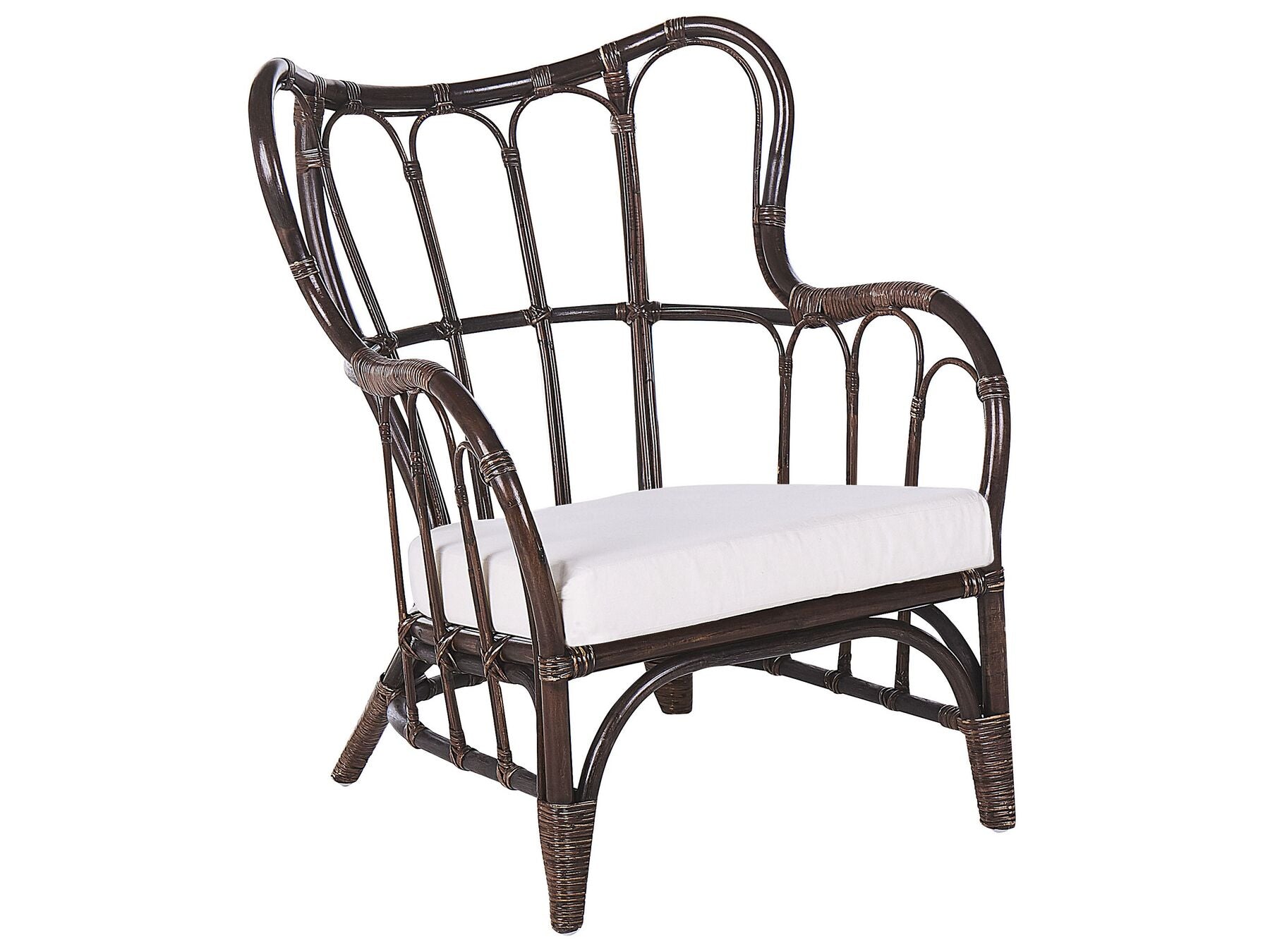 Garden Lounge Set with Table 4 Seater BRINDISI Rattan Dark Brown